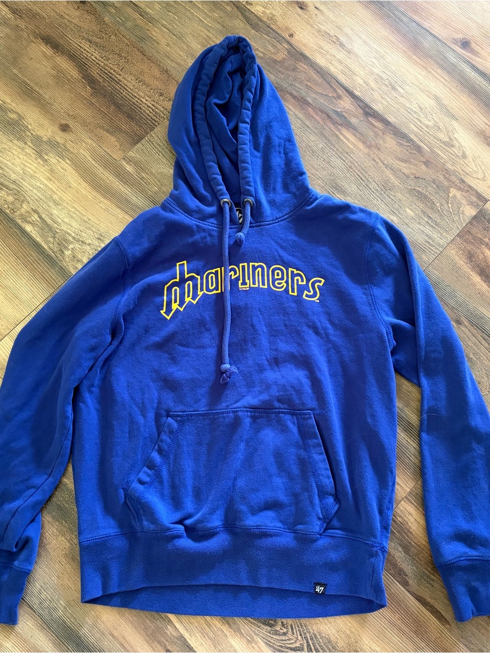 Men's Royal Blue Mariners Pullover Hoodie - Team Script Sweatshirt